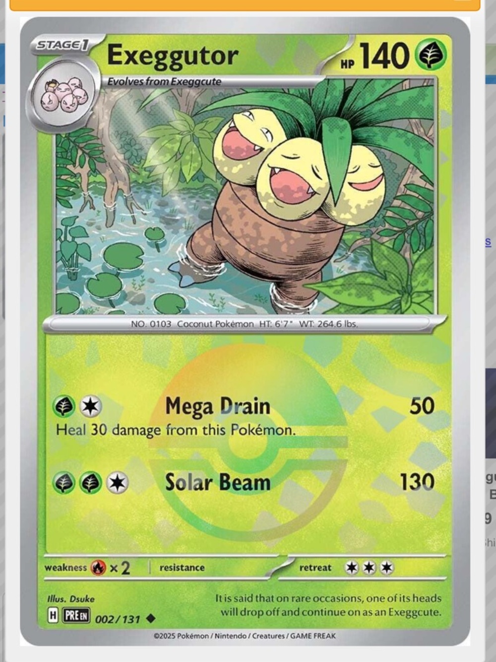 Exeggutor [Poke Ball] #2 Pokemon Prismatic Evolutions